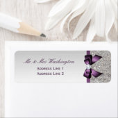 Faux Silver Sequins Paarse boog en diamant Etiket (Insitu)