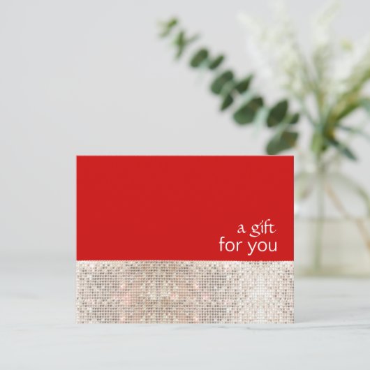 FAUX Silver Sequins Salon Holiday Cadeaubon (Staand voorkant)