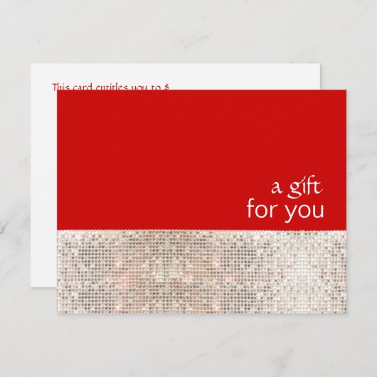 FAUX Silver Sequins Salon Holiday Cadeaubon (Voorkant / Achterkant)
