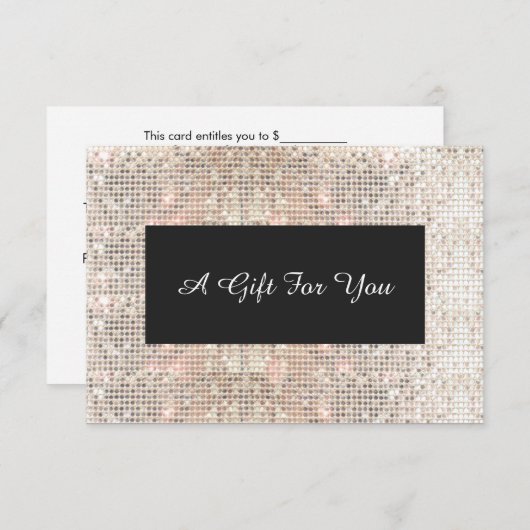 Faux Silver Sequins Spa en Salon Cadeaubon (Voorkant / Achterkant)