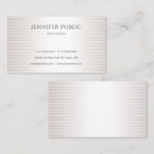 Faux Silver Shiny Elegant Design Modern Plain Luxe Visitekaartje (Voorkant / Achterkant)