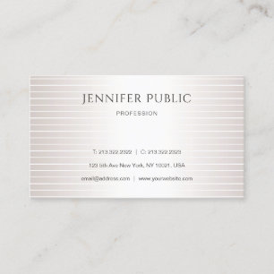 Faux Silver Shiny Elegant Design Modern Plain Luxe Visitekaartje
