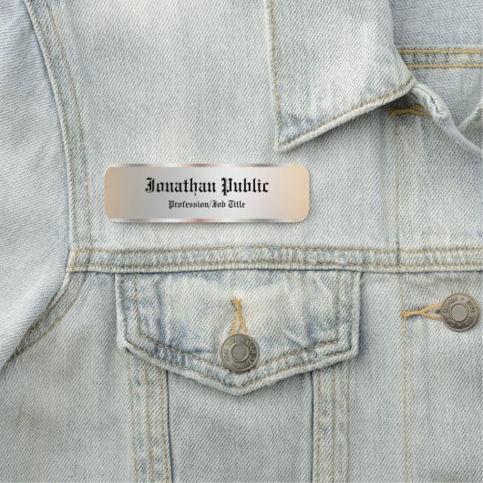 Faux Silver Sjabloon Calligraphy Text Elegant Naamplaatje (In situ)