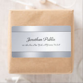 Faux Silver Sjabloon Modern Handgeschreven Script Etiket (Insitu)