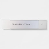 Faux Silver Sjabloon Moderne Professional Elegant Deurbordje (Voorkant)