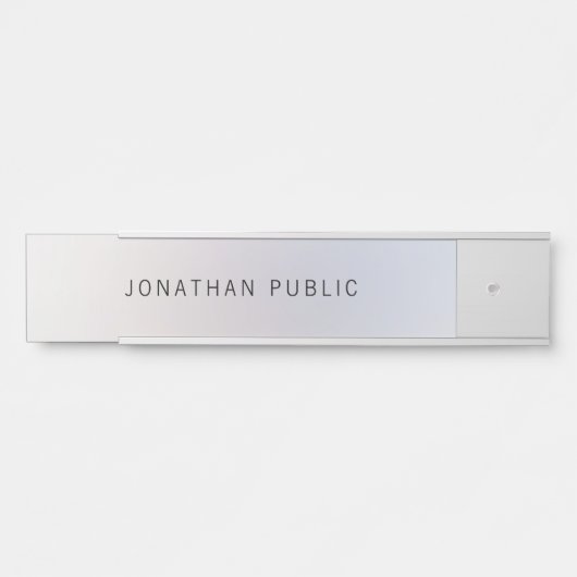 Faux Silver Sjabloon Moderne Professional Elegant Deurbordje (Voorkant)