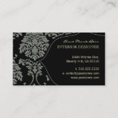 Faux Silver/Slate Damask/DIY achtergrond Visitekaartje (Achterkant)