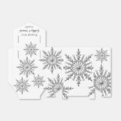 Faux Silver Snowflakes Winter Weddenschap Bedankdoosjes (Uitgevouwen)