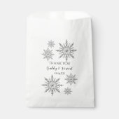 Faux Silver Snowflakes Winter Weddenschap Bedankzakje (Voorkant)