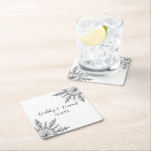 Faux Silver Snowflakes Winter Wedding Kartonnen Onderzetters (Insitu)