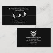 Faux Silver Stock Exchange Graph Financial Advisor Visitekaartje (Voorkant / Achterkant)