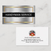 Faux Silver Stripe Gold Frame Visitekaartje (Voorkant / Achterkant)