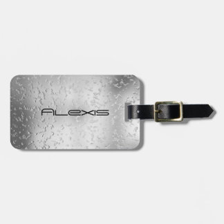 Faux Silver Textured Metal 015 Bagagelabel