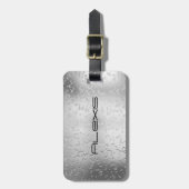 Faux Silver Textured Metal 015 Bagagelabel (Voorkant verticaal)