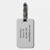 Faux Silver Textured Metal 015 Bagagelabel (Achterkant verticaal)