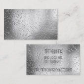 Faux Silver Textured Metal 015 Visitekaartje (Voorkant / Achterkant)