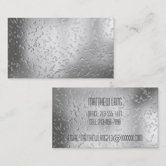 Faux Silver Textured Metal 015 Visitekaartje (Voorkant / Achterkant)