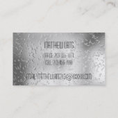 Faux Silver Textured Metal 015 Visitekaartje (Achterkant)