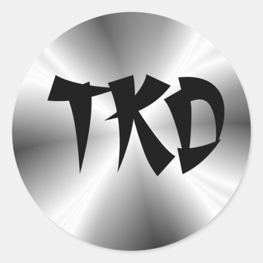 Faux Silver TKD ronde Sticker (Voorkant)