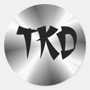 Faux Silver TKD ronde Sticker