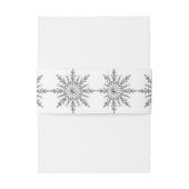 Faux Silver Tone Snowflakes Winter Weddenschap Uitnodigingen Wikkel (Achterkant Voorbeeld)