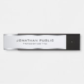 Faux Silver Trendy  Eenvoudige Sjabloon Deurbordje (Voorkant)