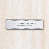 Faux Silver Trendy  Eenvoudige Sjabloon Deurbordje (Voorkant)