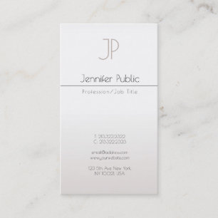 Faux Silver Trendy Modern Creatief Monogram Luxe Visitekaartje