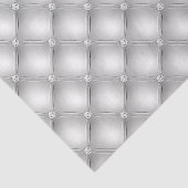 Faux Silver Tufted Diamond Student leder Tissuepapier (Detail)