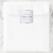 Faux Silver Typography Sjabloon Elegant Modern Vierkante Sticker (Tas)