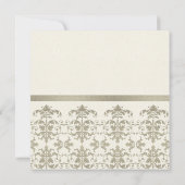 FAUX SILVER WHITE DAMASK CLASSIC WORKSHOP EVENT KAART (Achterkant)