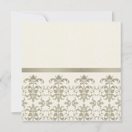 FAUX SILVER WHITE DAMASK CLASSIC WORKSHOP EVENT KAART (Achterkant)