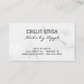 Faux Silver White Folie Marble Blue Bruske Stroke Visitekaartje (Achterkant)