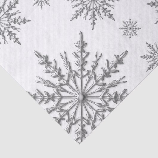 Faux Silver Winter Sneeuwvlokken Tissuepapier (Detail)