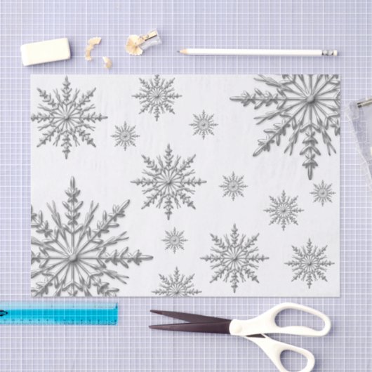 Faux Silver Winter Sneeuwvlokken Tissuepapier (Craft)