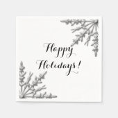 Faux Silver Winter Snowflake Prettige feestdagen Servet (Voorkant)