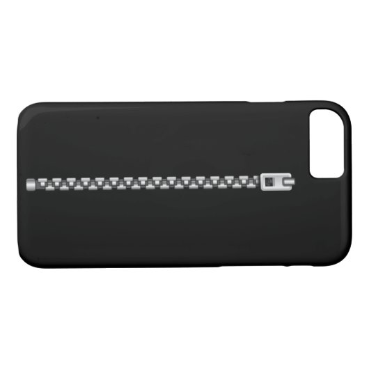 Faux Silver Zipper Case-Mate iPhone Case (Achterkant (Horizontaal))