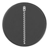 Faux Silver Zipper Hockey Puck (Voorkant)
