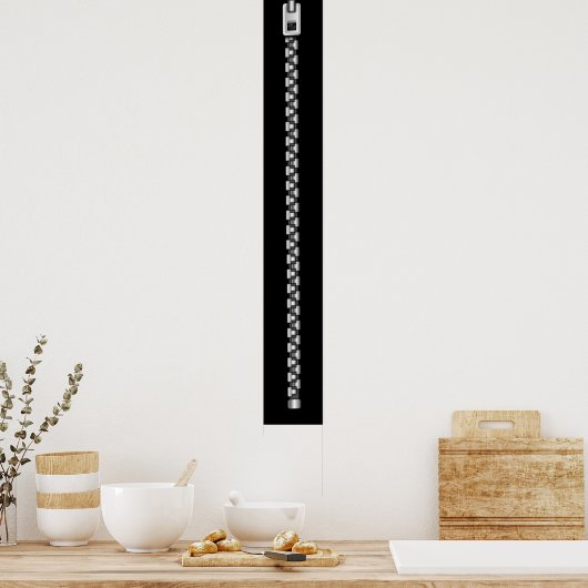 Faux Silver Zipper Poster (Keuken)