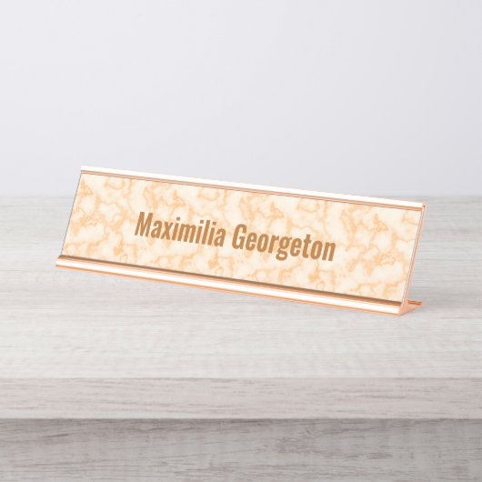 Faux Sinaasappel Marmer Bureau Naambordje (Voorkant)