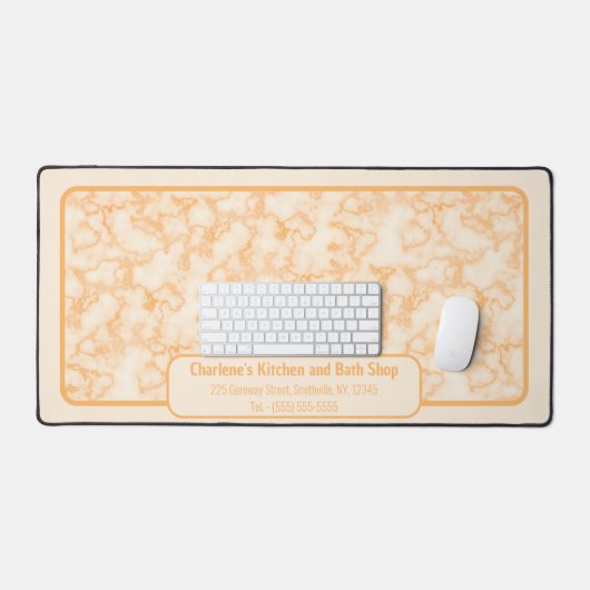 Faux Sinaasappel Marmer Bureaumat (Keyboard & Muis)