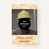 Faux Sinaasappel Marmer ID Badge (Voorkant)