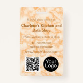 Faux Sinaasappel Marmer ID Badge (Achterkant)