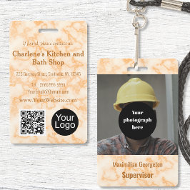 Faux Sinaasappel Marmer ID Badge