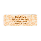 Faux Sinaasappel marmer retour adres label (Voorkant)