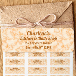 Faux Sinaasappel marmer retour adres label