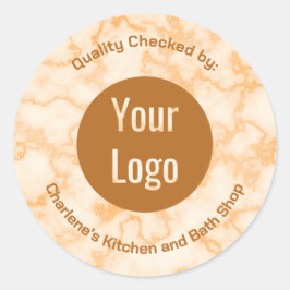 Faux Sinaasappel Marmer Ronde Sticker