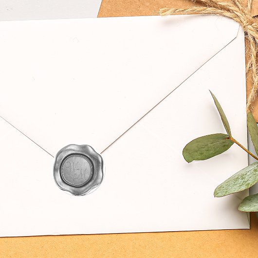 Faux Sliver Wax Initiaal Monogram Ronde Sticker