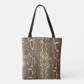 Faux Snake Skin Antiek Charm Initiaal Tote Bag (Achterkant)