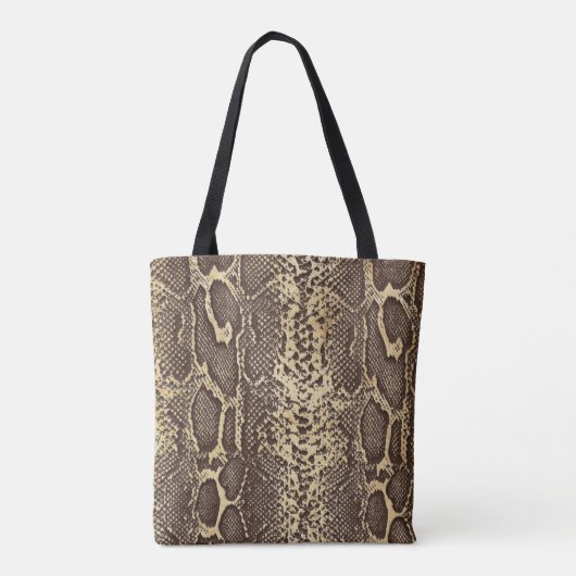 Faux Snake Skin Antiek Charm Initiaal Tote Bag (Achterkant)